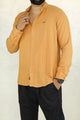 Turbo Self Stripe Motif Long Sleeve Cotton Casual Shirt