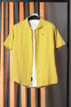 Turbo Artistic Touch Comfort Casual Shirt In Mustard Yellow