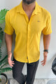Turbo Textured Champ Casual Shirt In Mustard Yellow