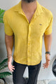 Turbo Artistic Touch Comfort Casual Shirt In Mustard Yellow