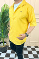 Turbo Textured Champ Casual Shirt In Mustard Yellow