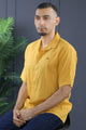 Turbo Textured Champ Casual Shirt In Mustard Yellow