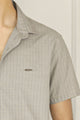 Turbo Creamline Striped Comfort Casual Shirt In Mid Grey