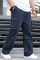 Turbo Hexa Pockets Loose Bottom Cargo Trouser In Navy Blue