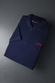 GP Zip Style Collared Men's Polo Shirt In Navy Blue