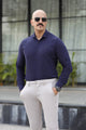 Turbo Self Stripe Motif Long Sleeve Cotton Casual Shirt