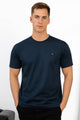 Burbry Equestrian Knight Design Men's Tee In Navy Blue