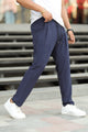 Turbo Fit Premium Micro Sportswear Trouser In Navy Blue