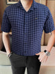 Turbo Premium Lightweight Half Sleeve Casual Shirt In Navy Blue
