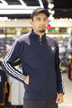 Adds 3-Stripes Signature Men Zipper Upper In Navy Blue