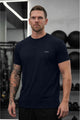 Turbo Regular-Fit Round Neck Dry-fit Shirt In Navy Blue