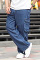Turbo 6 Pockets Thrill Baggy Jeans In Navy Blue