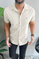 Turbo Creamline Striped Comfort Casual Shirt In Off White