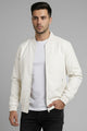 Hexagon Printing Imported Light Weight Jacket In Off White