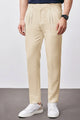 Double Plate Men's Carrot Fit Cotton Pant In Off White