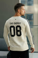 Turbo 3 Stripes Round Neck Men's Sweatshirt In White