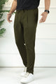 Turbo Urban-Fit Single Plate Waffle Trouser In Olive Green