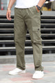 Turbo's 6 Pockets Loose Bottom Cargo Trouser In Olive Green