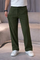 Turbo Side Tapes Loose Bottom Trouser In Olive Green