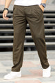Turbo Comfort Front Plate Regular Straight-Fit Trouser In Olive Green