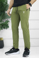 Turbo 'TRB Club' Side Striped Men's Dry-Fit Trouser In Olive Green