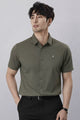 Turbo Urban Minimal Comfort Casual Shirt In Olive Brown