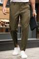 Turbo Urban Executive Slim Fit Cotton Pant In Olive Brown