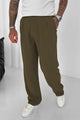 Relaxed Straight Baggy Loose Bottom Trouser In Olive Green