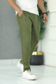 Turbo Elastic Classic Pleated Slimfit Trouser In Olive