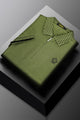 Turbo Abstract Zip Collar Men's Polo Shirt In Olive