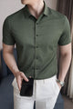 Men's Various Textured Silk Casual Shirt In Dark Grey