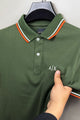 Armni Excnge Bold Heritage Men's Polo Shirt In Olive
