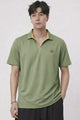 Turbo Moderno Knit V Neck Men's Polo T-Shirt In Olive
