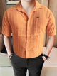 Turbo ShowOff Self Pattern Casual Shirt In Rust