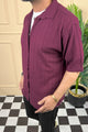 Turbo Minimalist Design Half Sleeve Casual Shirt In Plum