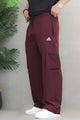 Adds Safari Style Drawcord Loose Bottom Trouser In Plum