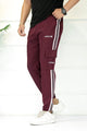 Adds Micro Stripes Slimfit Imported Sportswear Trouser In Plum