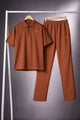 Turbo Retreat Relaxed Zipper Style Tracksuit In Red Brick
