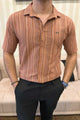 Turbo Spring Edit Textured Casual Shirt In Red Brick
