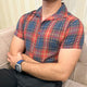 Turbo Classic Pattern Comfort Casual Shirt In Dark Blue
