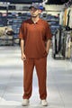 Turbo Retreat Relaxed Zipper Style Tracksuit In Red Brick