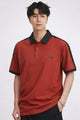 Turbo Contrasting Color Men's Polo Shirt Red Brick