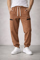 Turbo Cotton Zip Pocket Style Trouser In Red Brick