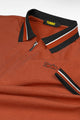 Turbo Contrast Tone Zip Collar Men's Polo Shirt In Red Brick