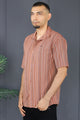 Turbo Spring Edit Textured Casual Shirt In Red Brick