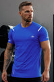 Turbo Sport Shoulder Striped Breathable Dry-Fit Tee In Royal Blue