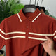 Turbo Horizontal Stripes Men's Polo T-Shirt Red