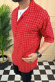 Turbo Premium Lightweight Half Sleeve Casual Shirt In Red