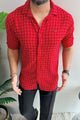 Turbo Premium Lightweight Half Sleeve Casual Shirt In Red