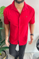 Turbo Puff Clasic Thread Casual Shirt In Maroon